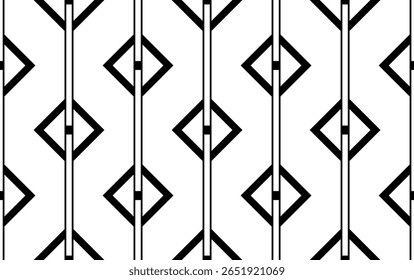 Seamless black and white geometric pattern. Vector Illustration.