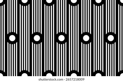 Padrão geométrico preto e branco sem costura. Ilustração de vetor.