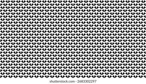 Un patrón geométrico blanco y negro sin fisuras con filas de Formas interconectadas en forma de flecha o chevron, creando una textura densa y repetitiva.