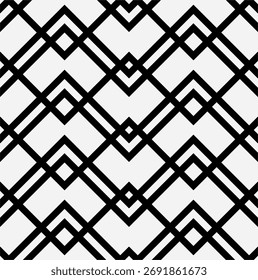 Seamless Black and White Geometric Pattern — Modern Optical Illusion Hexagon Design