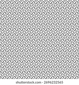 Un patrón geométrico en blanco y negro sin costuras con líneas curvas entrelazadas que forman una textura ondulada continua. Perfecto para fondos modernos, impresiones textiles, Fondos de pantalla, empaques y digi