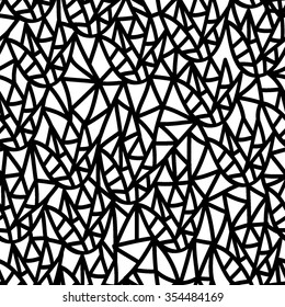 Seamless black and white geometric pattern. Abstract background. Vector illustration. Hand drawn motive.