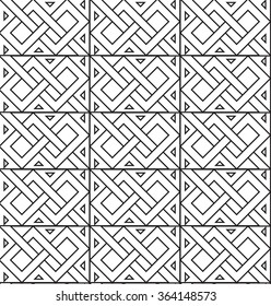 Seamless black - white geometric pattern outline