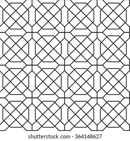 Seamless black - white geometric pattern outline