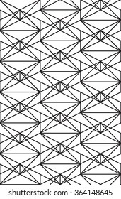 Seamless black - white geometric pattern outline