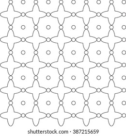 Seamless black - white geometric pattern outline