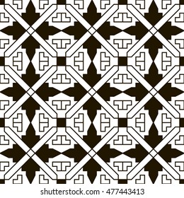 Seamless black - white geometric pattern 