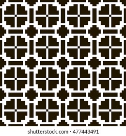 Seamless black - white geometric pattern 