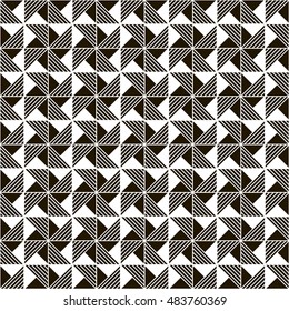 Seamless black - white geometric pattern