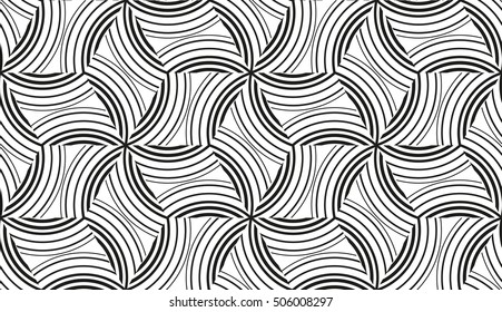 Seamless black and white geometric pattern. Vector art.