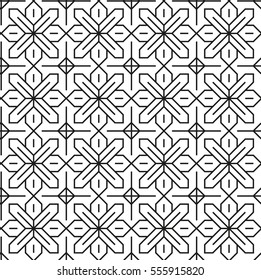 Seamless black - white geometric pattern