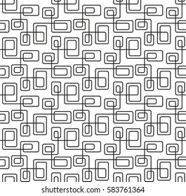 Seamless black - white geometric pattern