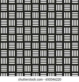 Seamless black - white geometric pattern
