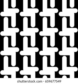 Seamless black and white geometric pattern. Vector illustration. Textile rapport.
