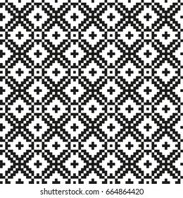 Seamless black - white geometric pattern