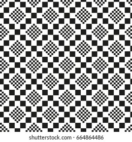 Seamless black - white geometric pattern