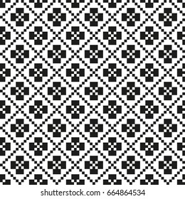 Seamless black - white geometric pattern