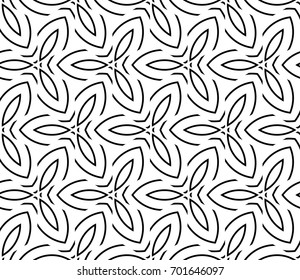 Seamless black and white geometric pattern. Vector monochrome background