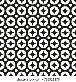 Seamless black - white geometric pattern