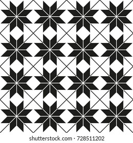 Seamless black - white geometric pattern