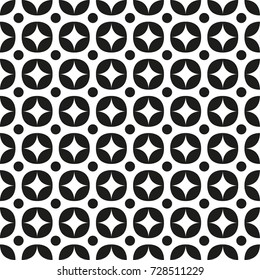 Seamless black - white geometric pattern