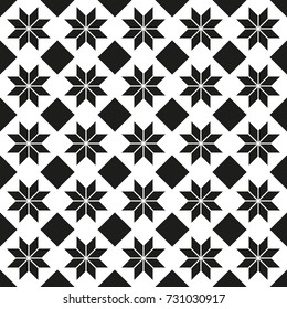 Seamless black - white geometric pattern