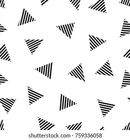 Seamless black and white geometric pattern. The texture of the stripes. Textile rapport.