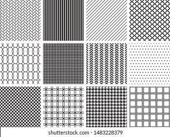 Seamless Black White Geometric Patterns Houndstooth Stock Vector ...