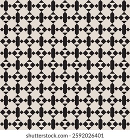 Seamless black and white geometric square triangle pattern background. Repeated and decorative design that can be used for packaging, decorating, interior design, wallpapers, banners, and more.