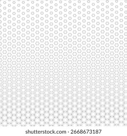 Patrón geométrico blanco y negro sin fisuras de la estrella y del hexágono, arte óptico moderno Abstractas con las Formas geométricas que se desvanecen, Fondo de pantalla digital: estrella entrelazada y rejilla del hexágono con el gradiente.