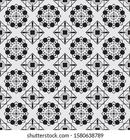 Seamless black and white geometric  texture pattern.Black and white geometric texture vector seamless pattern Eps 10 vector file. 