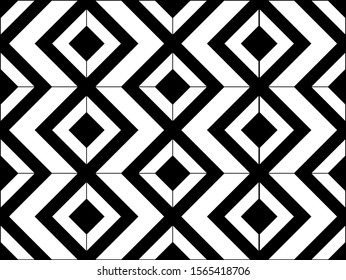 Seamless black and white geometric tiles