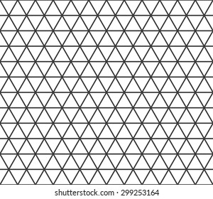 Seamless black and white geometric triangular hexagonal isometric pattern vector