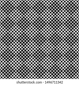 Seamless black and white geometrical rounded square pattern background - monochrome abstract vector graphic design