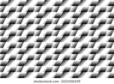 seamless black and white gradient colored rhombus grid pattern, which is an abstract geometric design featuring repeating rhombuses with a gradient effect