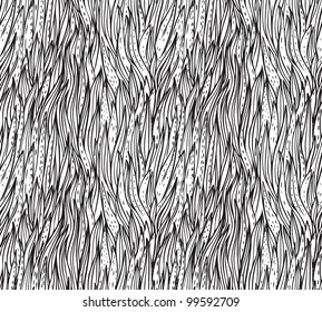 Seamless black and white  grass vector patterned background
