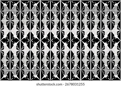 Padrão geométrico preto, branco e cinza perfeito para têxteis, papel de parede, papel de embrulho e design decorativo moderno.