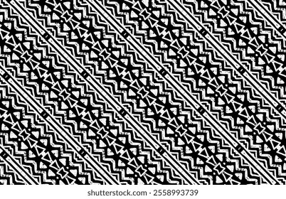 Seamless black and white grunge pattern with abstract lines