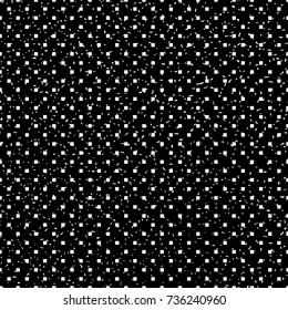 Seamless black and white grunge square polka dots pattern vector