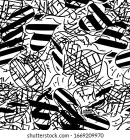 Textura de grunge blanco y negro sin inconvenientes. Patrón monocromo de tinta repetitiva