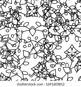 Seamless black and white grunge texture. Monochrome pattern repeating ink pattern
