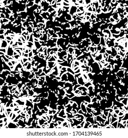Nahtlose, schwarz-weiße Grunge-Textur. Abstrakter, sich wiederholender Hintergrund. Grimmige städtische Fläche