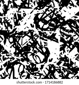 Seamless black and white grunge texture. Abstract repeating background. Grim urban surface