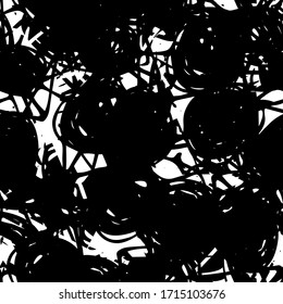 Seamless black and white grunge texture. Abstract repeating background. Grim urban surface