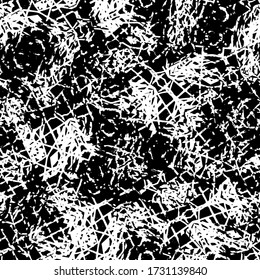 Seamless black and white grunge texture. Monochrome pattern repeating ink pattern