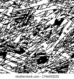 Seamless black and white grunge texture. Abstract repeating background. Grim urban surface