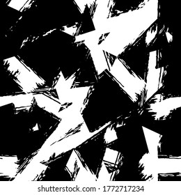 Seamless black and white grunge texture. Abstract repeating background. Grim urban surface