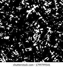 Seamless black and white grunge texture. Abstract repeating background. Grim urban surface