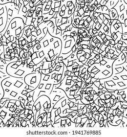Seamless black and white grunge texture. Abstract repeating background. Grim urban surface