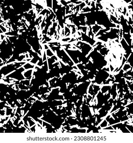 Seamless black and white grunge texture. Monochrome pattern repeating ink pattern
